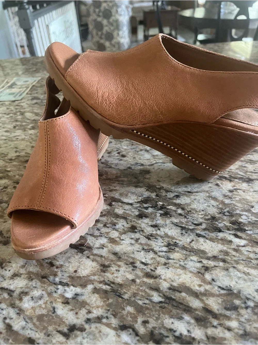 SOREL Women’s after-hours sling back Tan Open-Toe Wedge Sandals